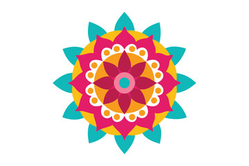 Colorful mandala in hand drawn style