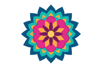 Colorful mandala in hand drawn style