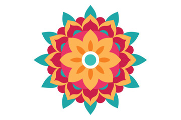 Colorful mandala in hand drawn style