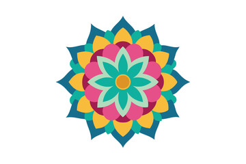 Colorful mandala in hand drawn style