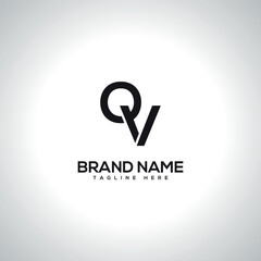 QV VQ Alphabet Unique Letter Logo Design. Initial Vector Symbol.