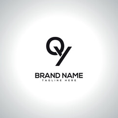 QY YQ Alphabet Unique Letter Logo Design. Initial Vector Symbol.