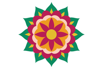 Colorful mandala in hand drawn style