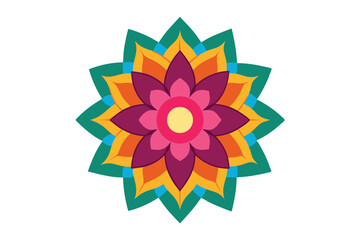 Colorful mandala in hand drawn style