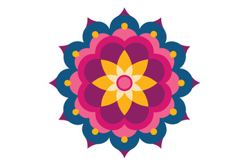 Colorful mandala in hand drawn style