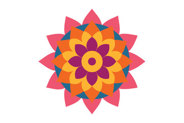 Colorful mandala in hand drawn style