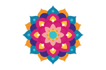 Colorful mandala in hand drawn style