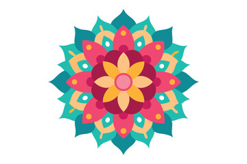 Colorful mandala in hand drawn style