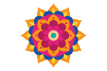 Colorful mandala in hand drawn style