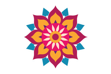 Colorful mandala in hand drawn style