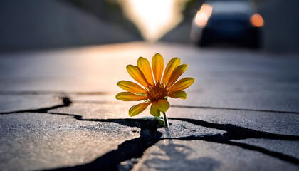  Flower Through Pavement- A powerful image symbolizing resilience, with a single flower emer_1(292)