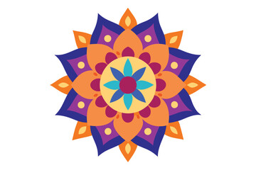 Colorful mandala in hand drawn style