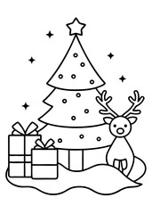 Merry Christmas with ornaments design vector art illustration