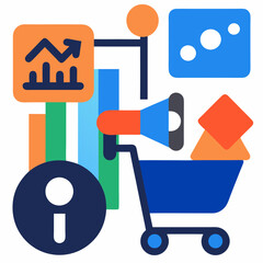 Modern and minimalist set of marketing campaign related vector icons