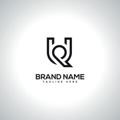 UQ QU Minimal Unique Letter Logo Design. Initial Vector Symbol.
