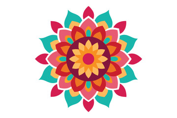 Colorful mandala in hand drawn style