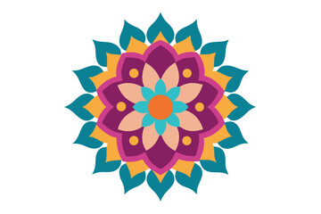 Colorful mandala in hand drawn style