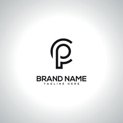 Fototapeta premium CP PC Minimal Unique Letter Logo Design. Initial Vector Symbol.