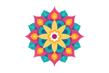 Colorful mandala in hand drawn style