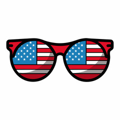 vector illustration of the usa sunglasses america