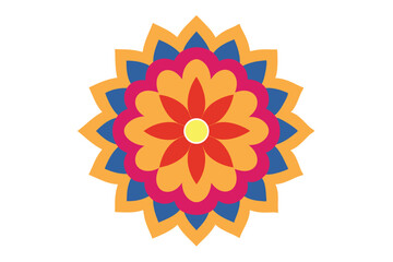 Colorful mandala in hand drawn style