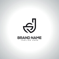 JS SJ Minimal Unique Letter Logo Design. Initial Vector Symbol.