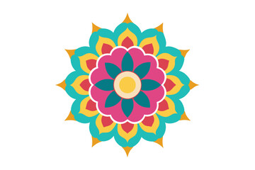 Colorful mandala in hand drawn style