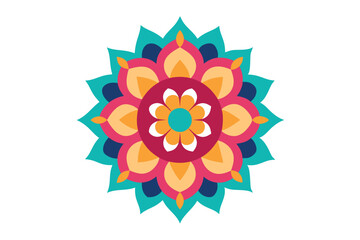 Colorful mandala in hand drawn style