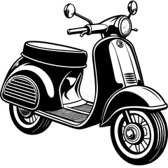 vintage 1 scooty bike vector illustration