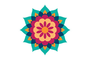 Colorful mandala in hand drawn style