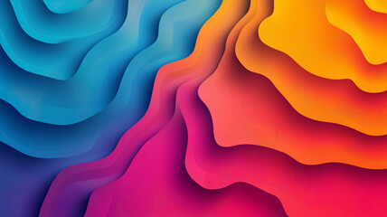 A colorful abstract background of flowing lines in a gradient of warm and cool color