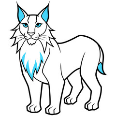 Sleek Lynx with Icy Blue Fur - Vector Illustration, SVG Files, Cricut Files, Vector Graphics for T-Shirts