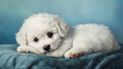 white pomeranian puppy generated by AI technology