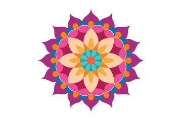 Colorful mandala in hand drawn style