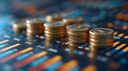Investment and ROI background emphasizing detailed analytics, portfolio management, and financial performance, perfect for professional visuals on investment success. high resolution Illustration, in