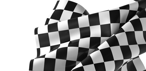The checkered flag waves in the wind signifying the end of a race