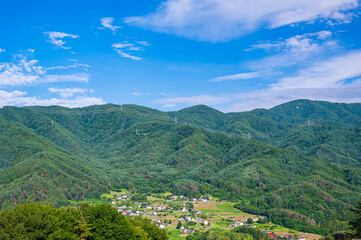 Fototapeta premium 夏の中山霊園から美ヶ原方面