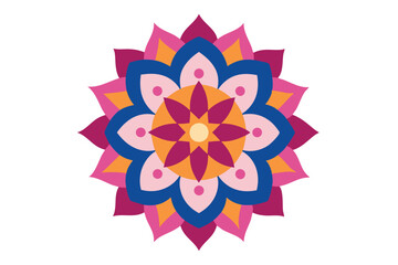 Colorful mandala in hand drawn style