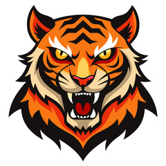 Fierce Tiger with Burning Eyes Vector Illustration - SVG, Cricut, Cut Files, Logo Icon, Clipart, Graphic Element, T-shirt Graphics