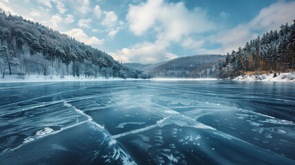 winter mountain landscape generated by AI technology