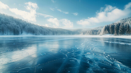mist over lake generated by AI technology