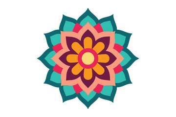 Colorful mandala in hand drawn style