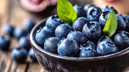 blueberries in a bowl generated by AI technology