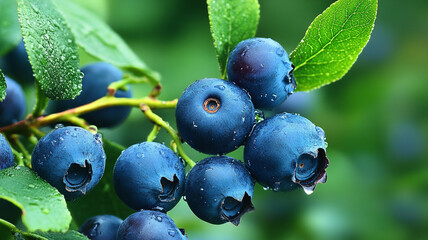 blueberries on the bush generated by AI technology