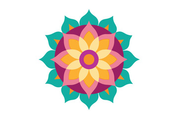 Colorful mandala in hand drawn style