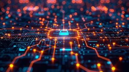 Obraz premium Internet security background featuring protection against phishing, identity theft, and cyber threats, perfect for visuals on safeguarding digital information and systems. high resolution