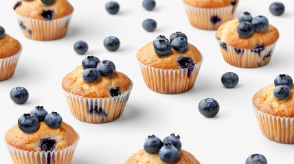 cupcakes with blueberries generated by AI technology