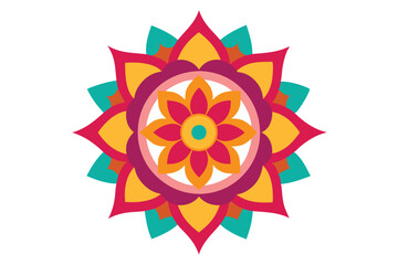 Colorful mandala in hand drawn style