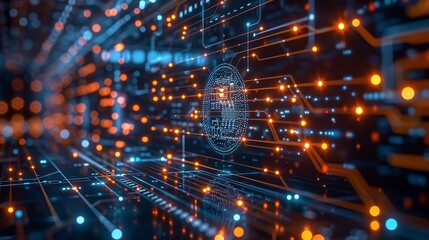 Obraz premium AI and machine learning background featuring advanced algorithms, automated systems, and intelligent technology, ideal for illustrating innovative tech applications. high resolution Illustration, in