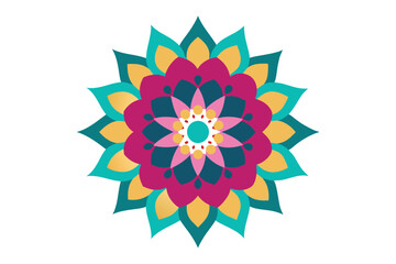 Colorful mandala in hand drawn style